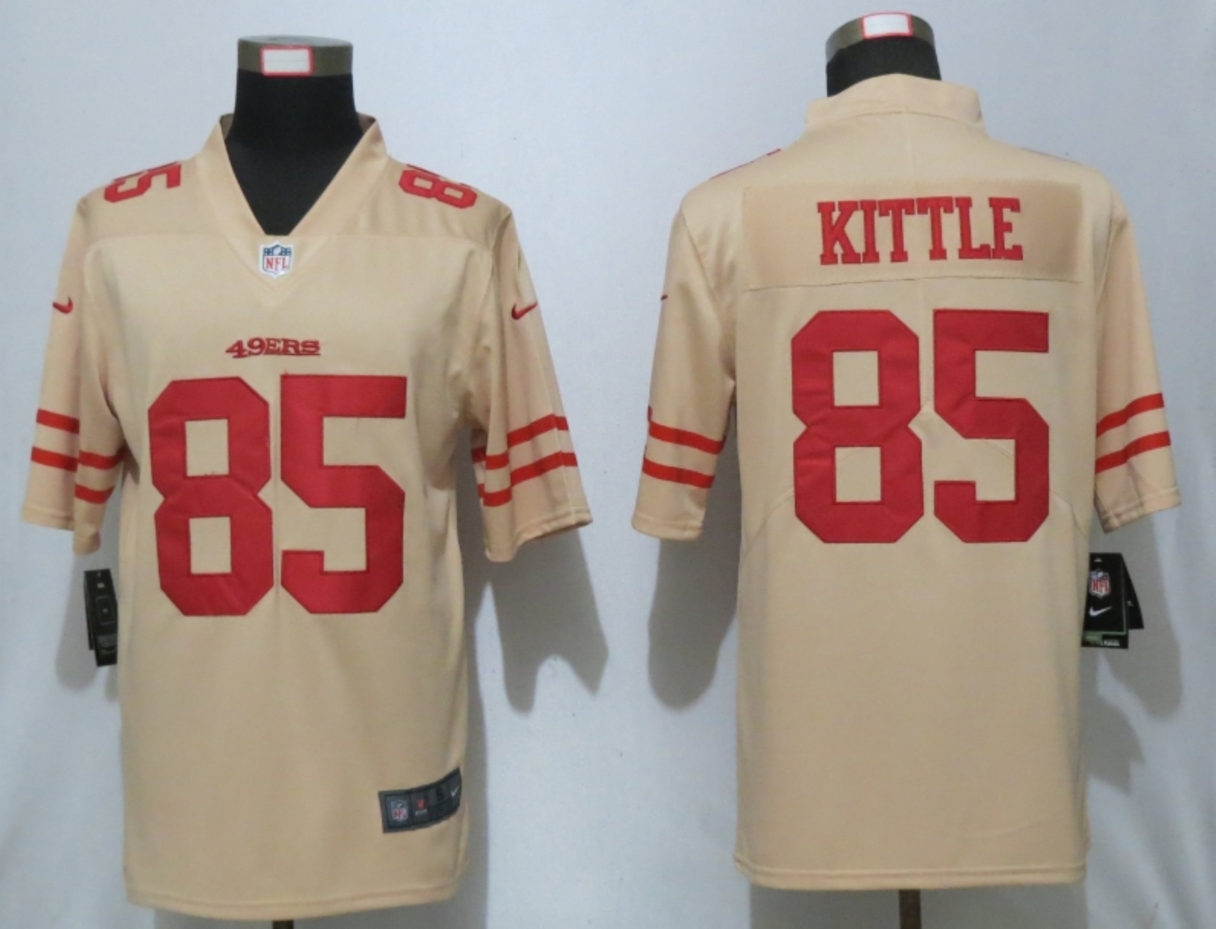 Men New Nike San Francisco 49ers #85 Kittle 2019 Vapor Untouchable Gold Inverted Legend Jersey